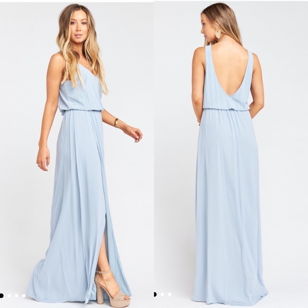 Show Me Your Mumu Kendall Maxi Dress Steel Blue